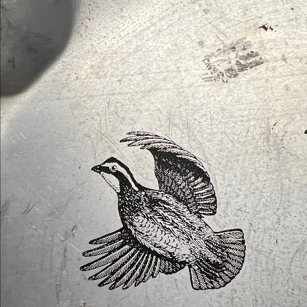 Source Unknown Silver Decorative Plate with Bird Design - Picture 3 of 6